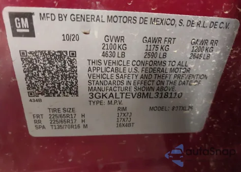 2021 GMC Terrain Awd Sle из США, поврежденный, VIN 3GKALTEV8ML318110